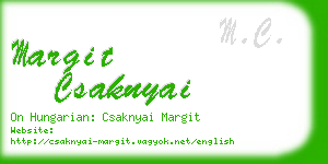 margit csaknyai business card